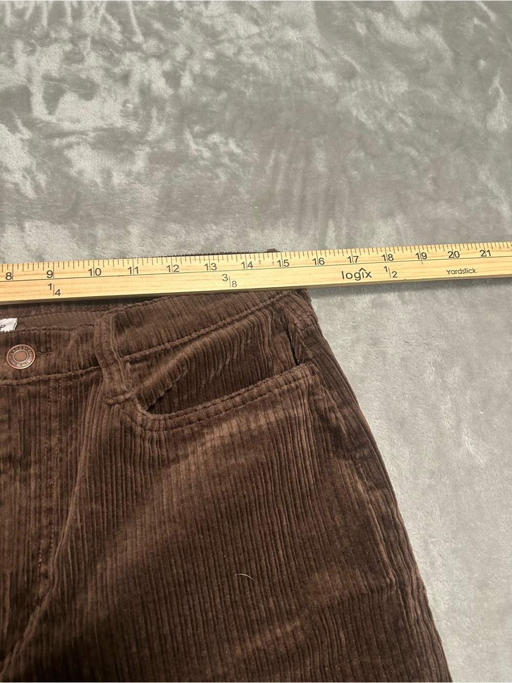 Lands End Corduroy Barrel Leg Pants Women’s 8P Petite Brown - Picture 5 of 7
